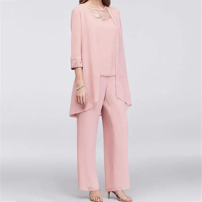 Conjunto Mujer Tres Piezas Primavera Pantalón Ancho - Mavetta