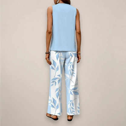 Conjunto Mujer Estampado Pantalón Ancho Primavera