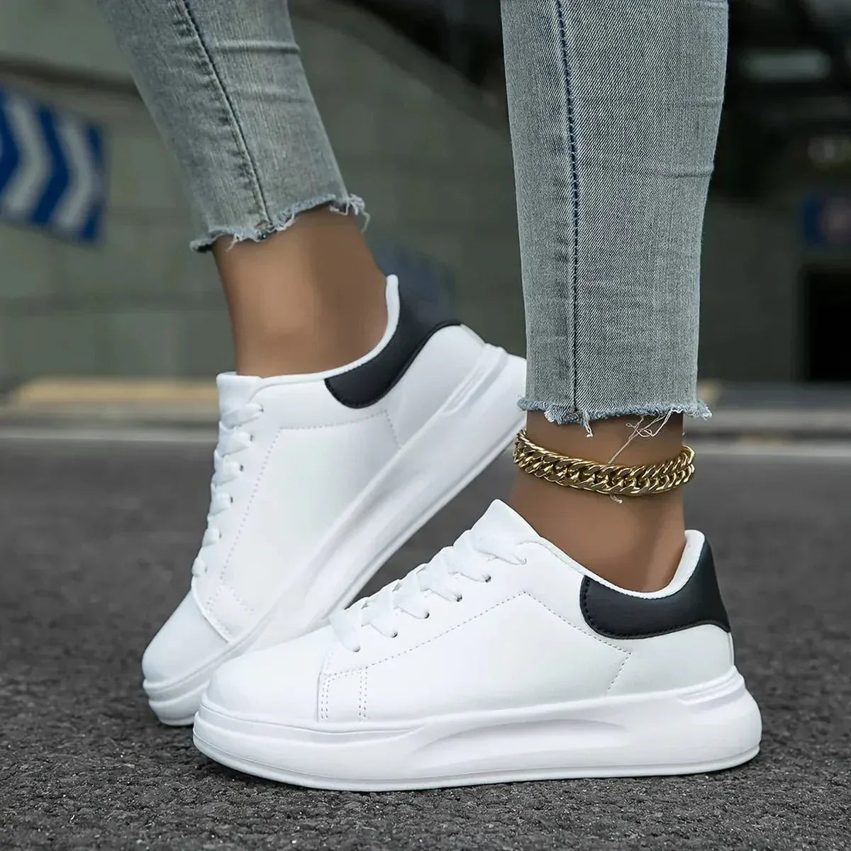 Zapatillas Mujer Estilo Urbano Diseño Limpio Cordones