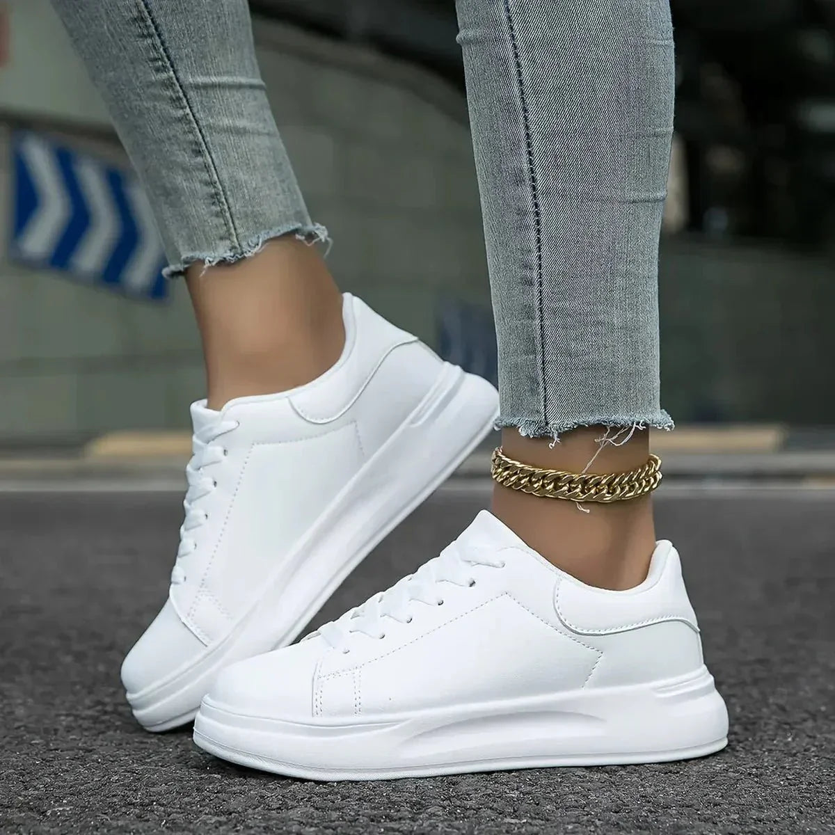 Zapatillas Mujer Estilo Urbano Diseño Limpio Cordones
