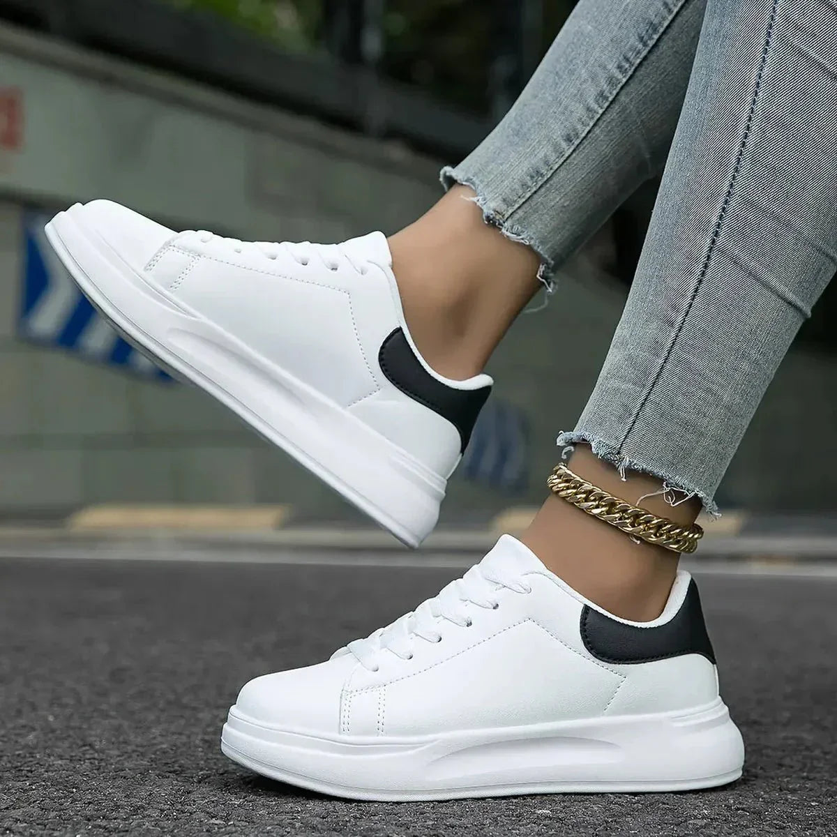 Zapatillas Mujer Estilo Urbano Diseño Limpio Cordones