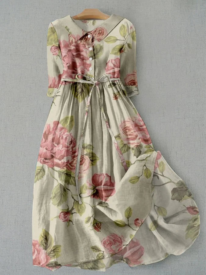 Vestido vintage mujer de tela ligera estilo elegante - Mavetta