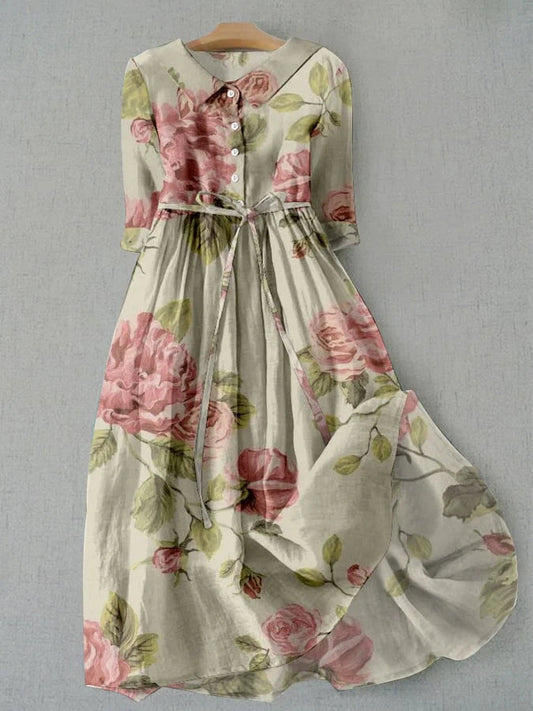 Vestido vintage mujer de tela ligera estilo elegante - Mavetta
