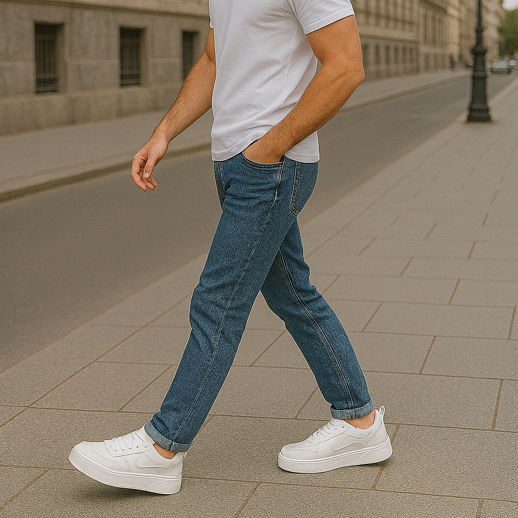Zapatillas bajas hombre con suela gruesa y acabado liso