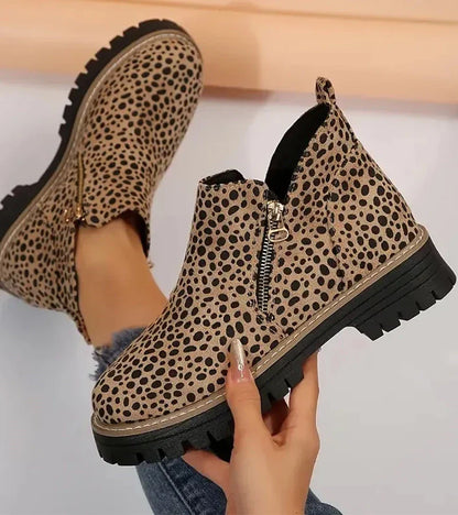 Botines mujer de piel y suela antideslizante