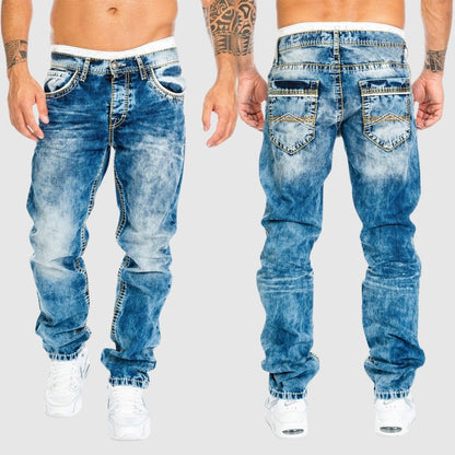 Pantalones Vaqueros Hombre Denim Lavado Corte Recto - Mavetta