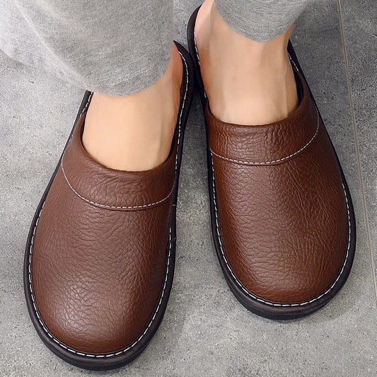 Zuecos Hombre de Cuero Casa Suela Flexible Acolchada - Mavetta