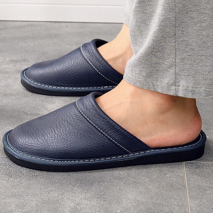 Zuecos Hombre de Cuero Casa Suela Flexible Acolchada