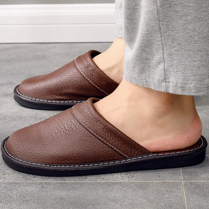 Zuecos Hombre de Cuero Casa Suela Flexible Acolchada