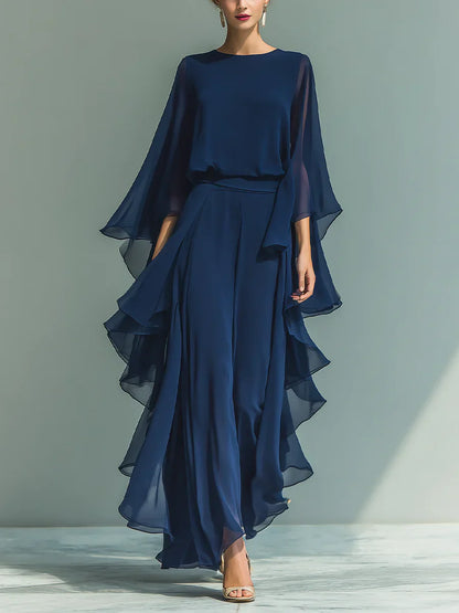 Conjunto Mujer de Chifón Elegante con Volantes
