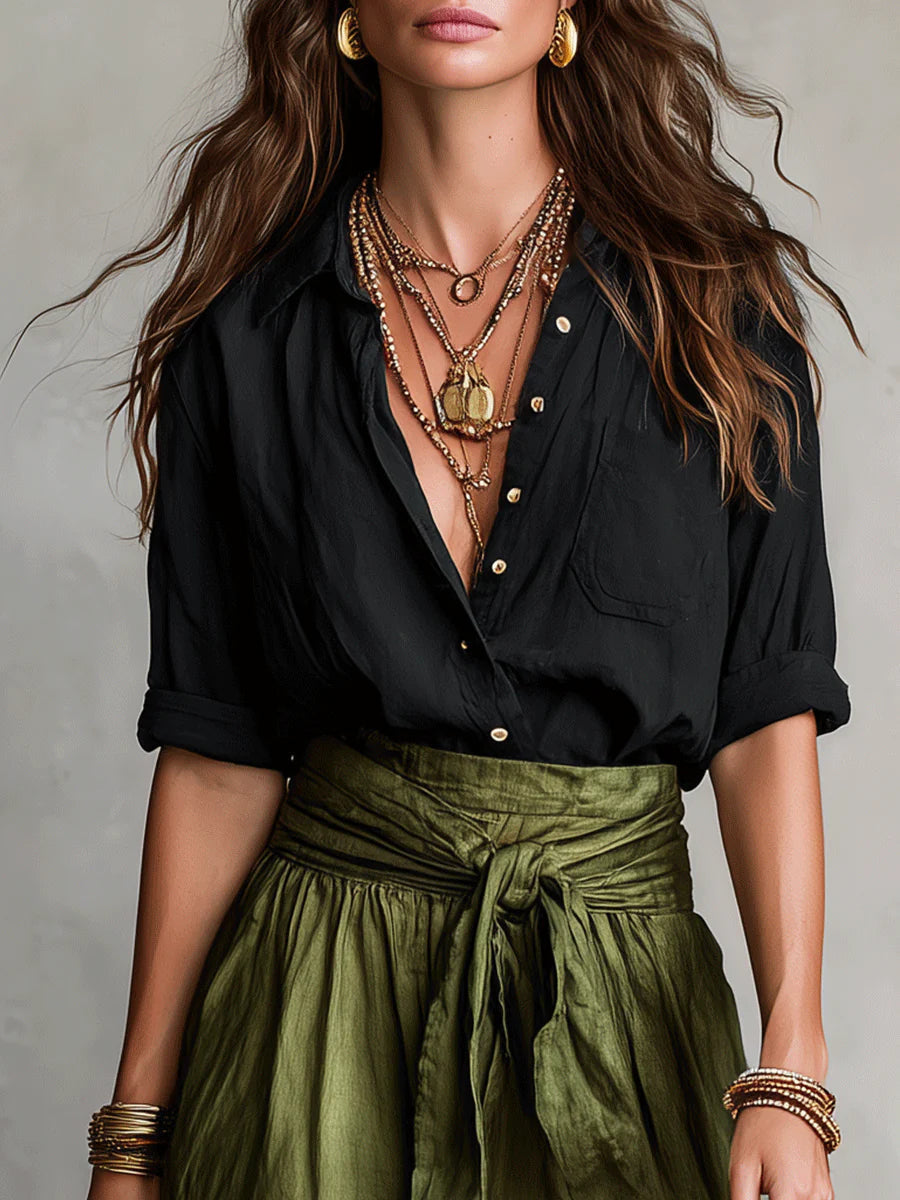 Conjunto Mujer de Camiseta y Falda Midi Ajustada