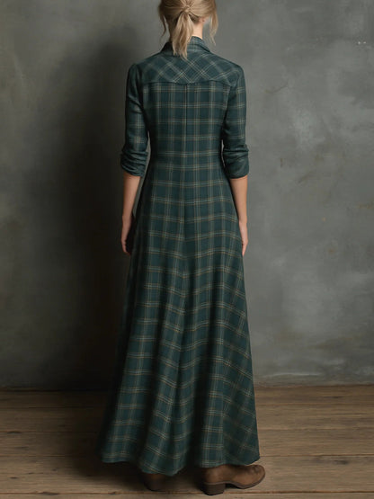 Vestido largo mujer de tejido ligero y corte elegante otoño