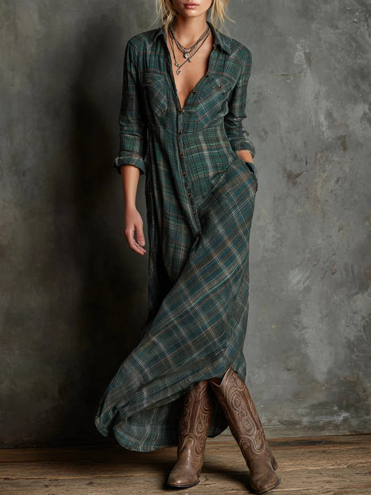 Vestido largo mujer de tejido ligero y corte elegante otoño - Mavetta