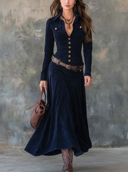 Vestido largo mujer efecto ante elegante