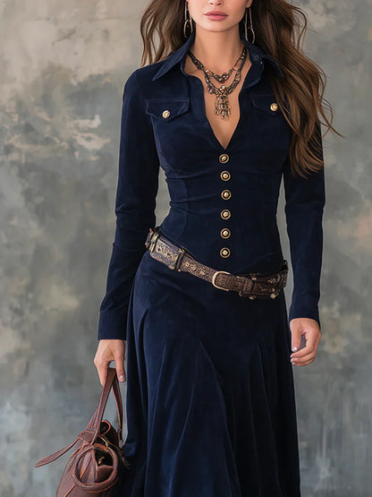 Vestido largo mujer efecto ante elegante