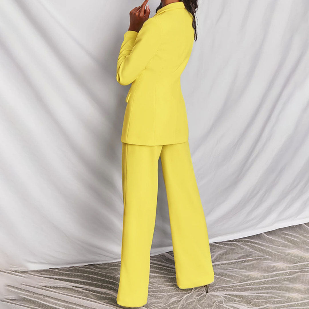 Conjunto Mujer de Dos Piezas Blazer y Pantalón Casual Elegante
