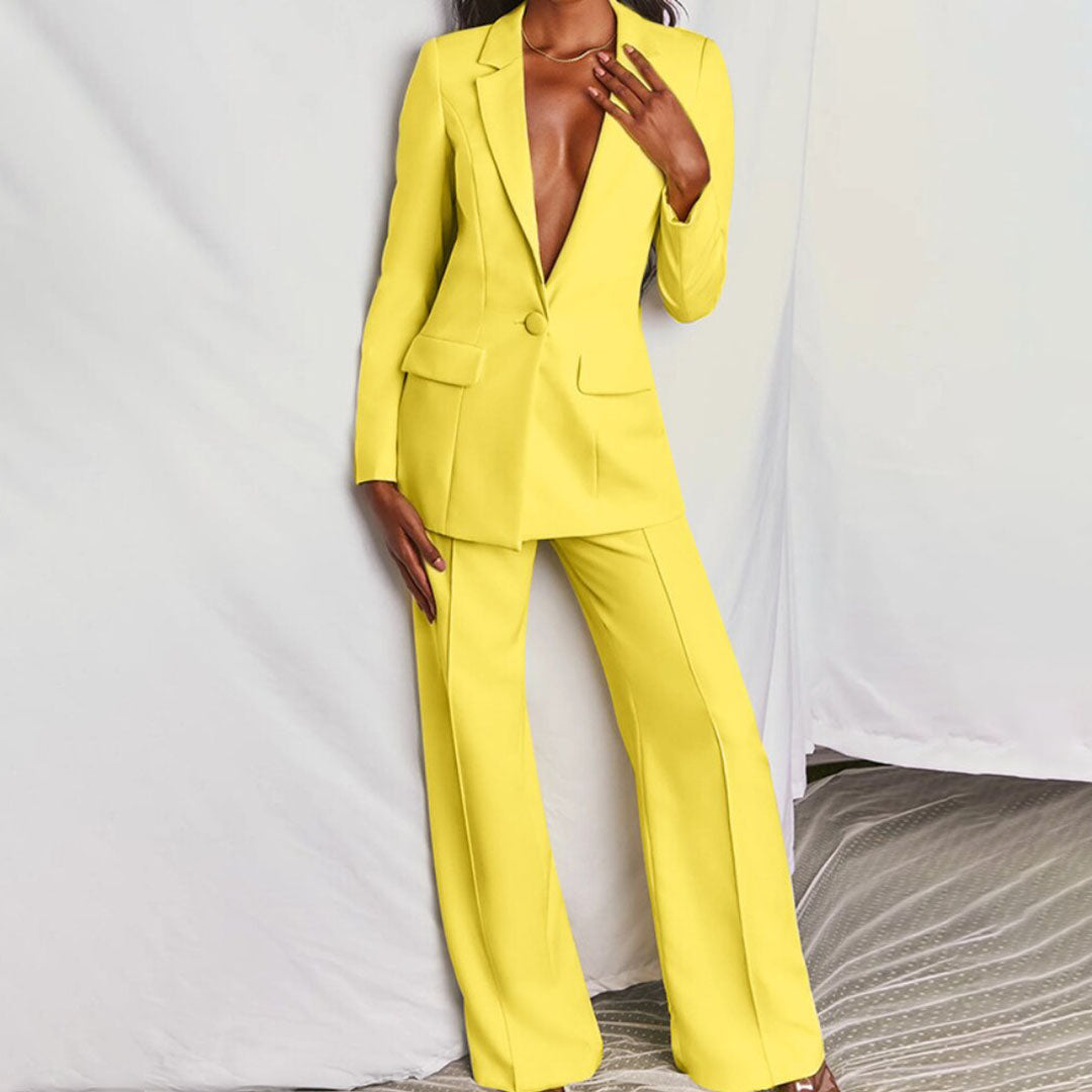 Conjunto Mujer de Dos Piezas Blazer y Pantalón Casual Elegante - Mavetta