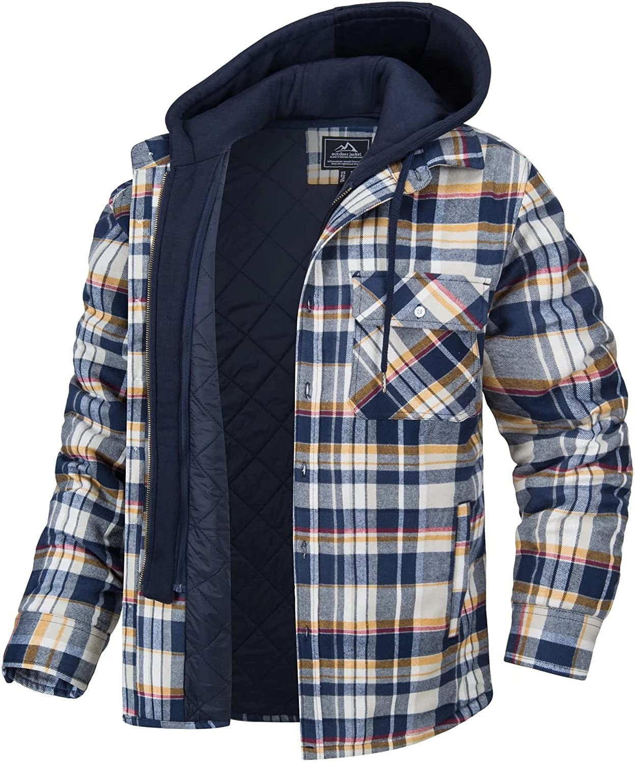 Chaqueta Hombre a Cuadros con Capucha y Cremallera - Mavetta