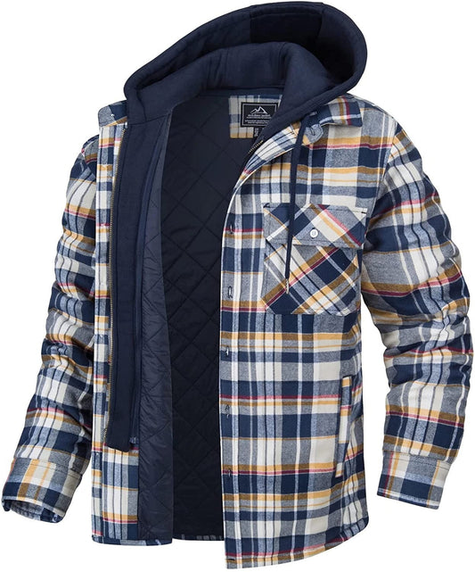 Chaqueta Hombre a Cuadros con Capucha y Cremallera - Mavetta