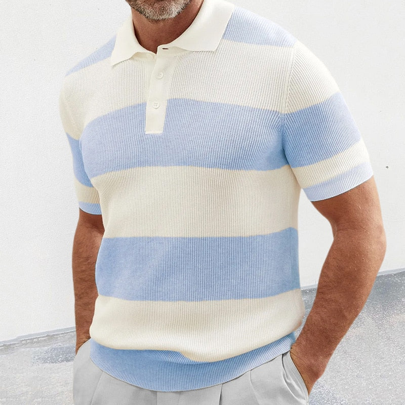 Polo Hombre de Algodón Textura Canalé Ajuste Clásico
