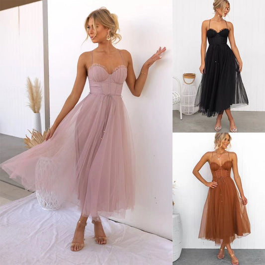 Vestido midi mujer de gala elegante - Mavetta