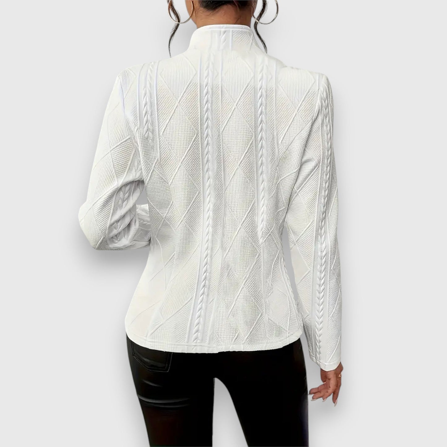 Blazer Mujer con Textura Estructurada Corte Entallado