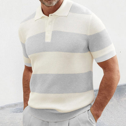 Polo Hombre de Algodón Textura Canalé Ajuste Clásico