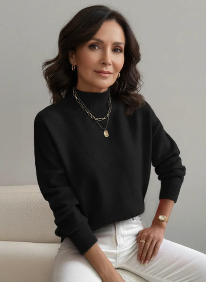 Jersey Mujer Cuello Alto Suave Ajuste Casual