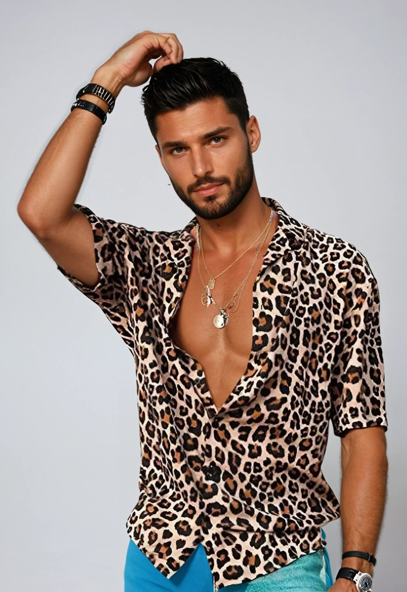 Camisa Hombre Veraniega Estampado Animal Ajuste Regular - Mavetta