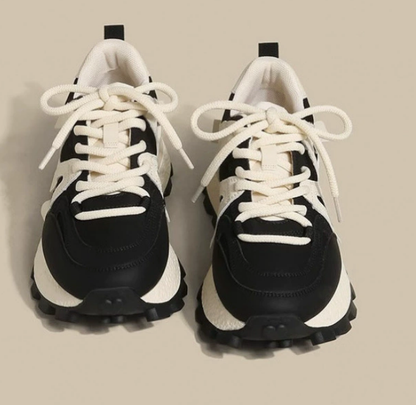Zapatillas Deportivas Mujer Suela Gruesa Diseño Paneles