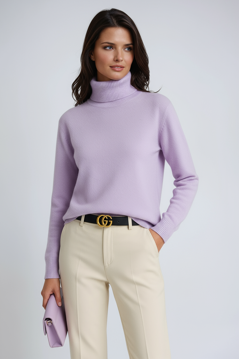 Jersey Mujer de Punto Grueso Cuello Alto Calido