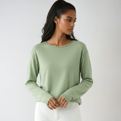 Jersey fino Mujer Cuello Redondo Manga Larga