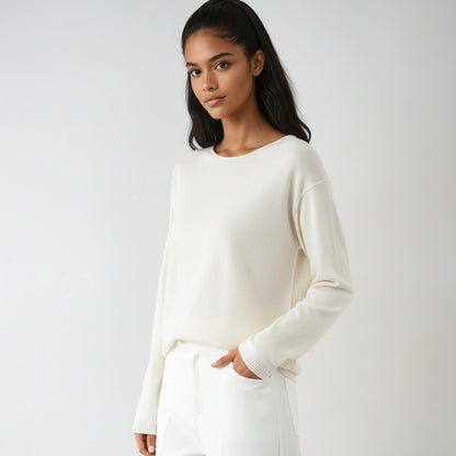 Jersey fino Mujer Cuello Redondo Manga Larga