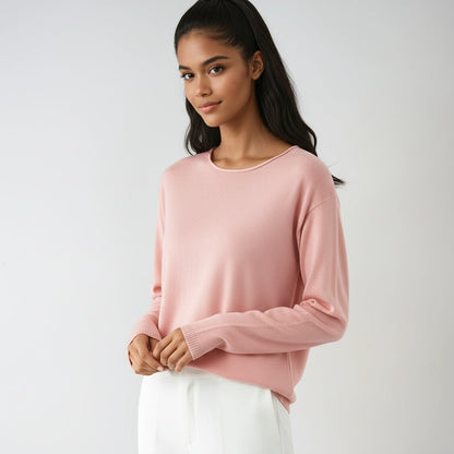 Jersey fino Mujer Cuello Redondo Manga Larga