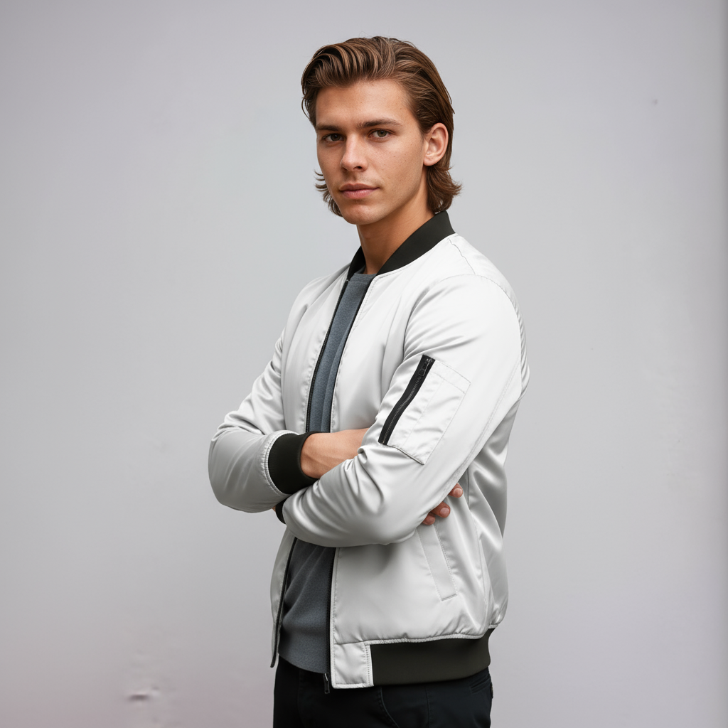 Cazadora Bomber Hombre con Cremallera Estilo Urbano