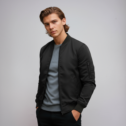 Cazadora Bomber Hombre con Cremallera Estilo Urbano
