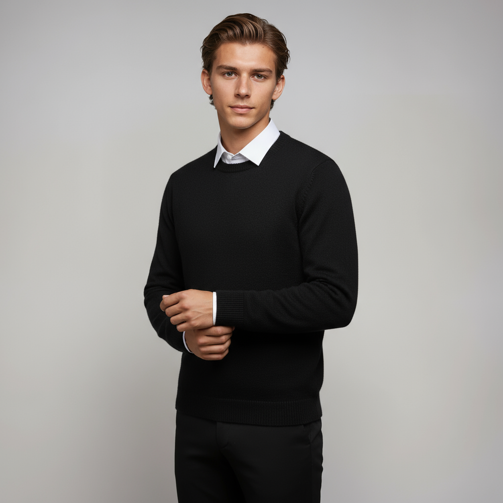 Jersey hombre cuello redondo tejido suave ajuste cómodo - Mavetta