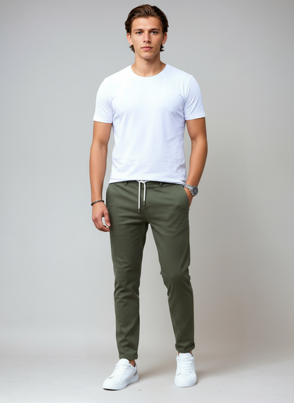 Pantalón chino hombre algodón slim fit estilo elegante