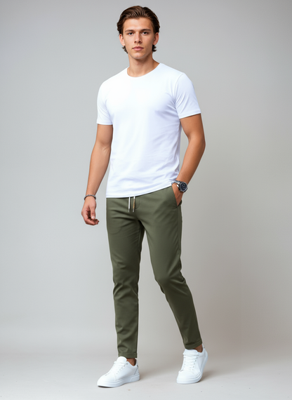 Pantalón chino hombre algodón slim fit estilo elegante