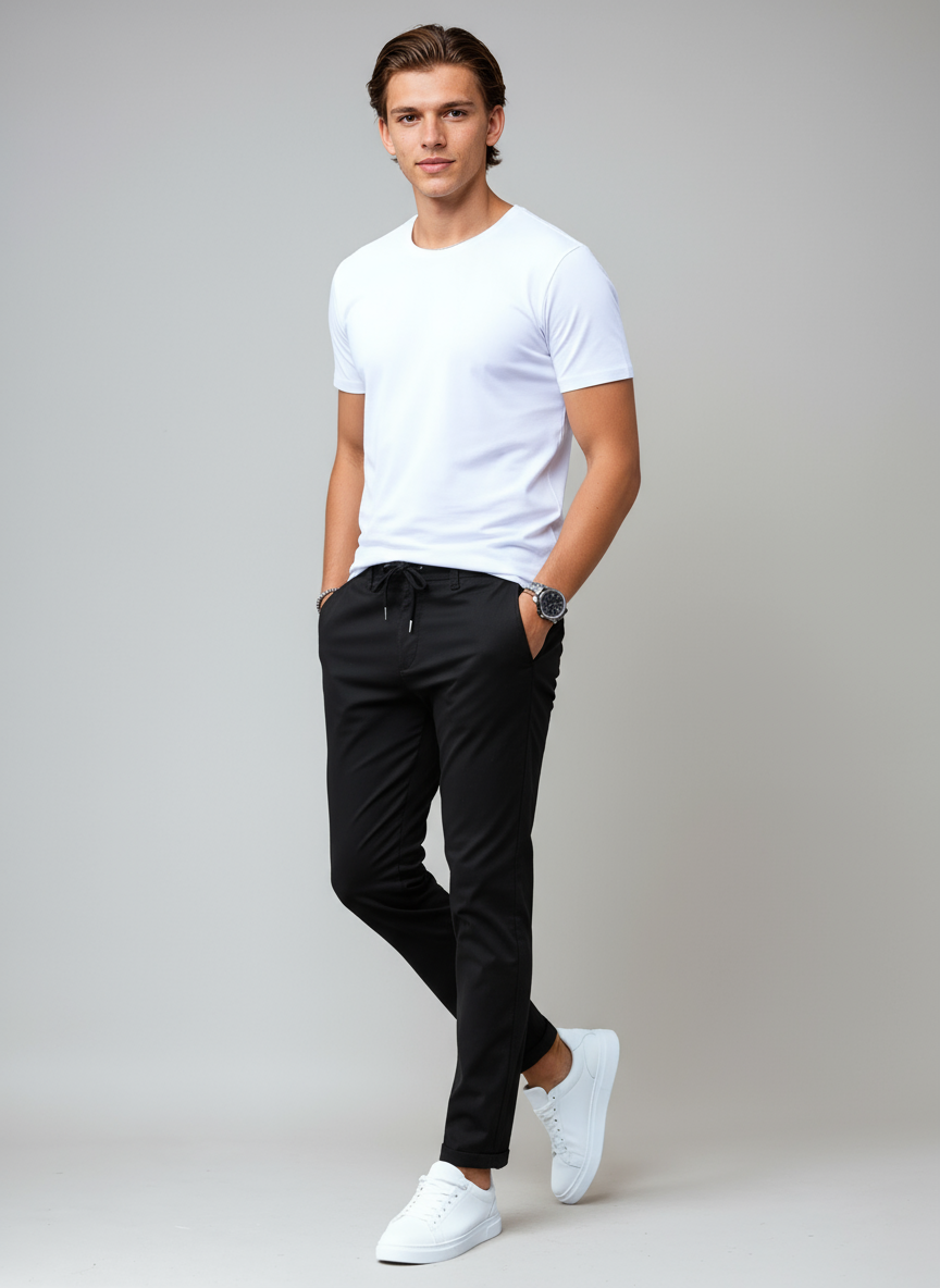 Pantalón chino hombre algodón slim fit estilo elegante