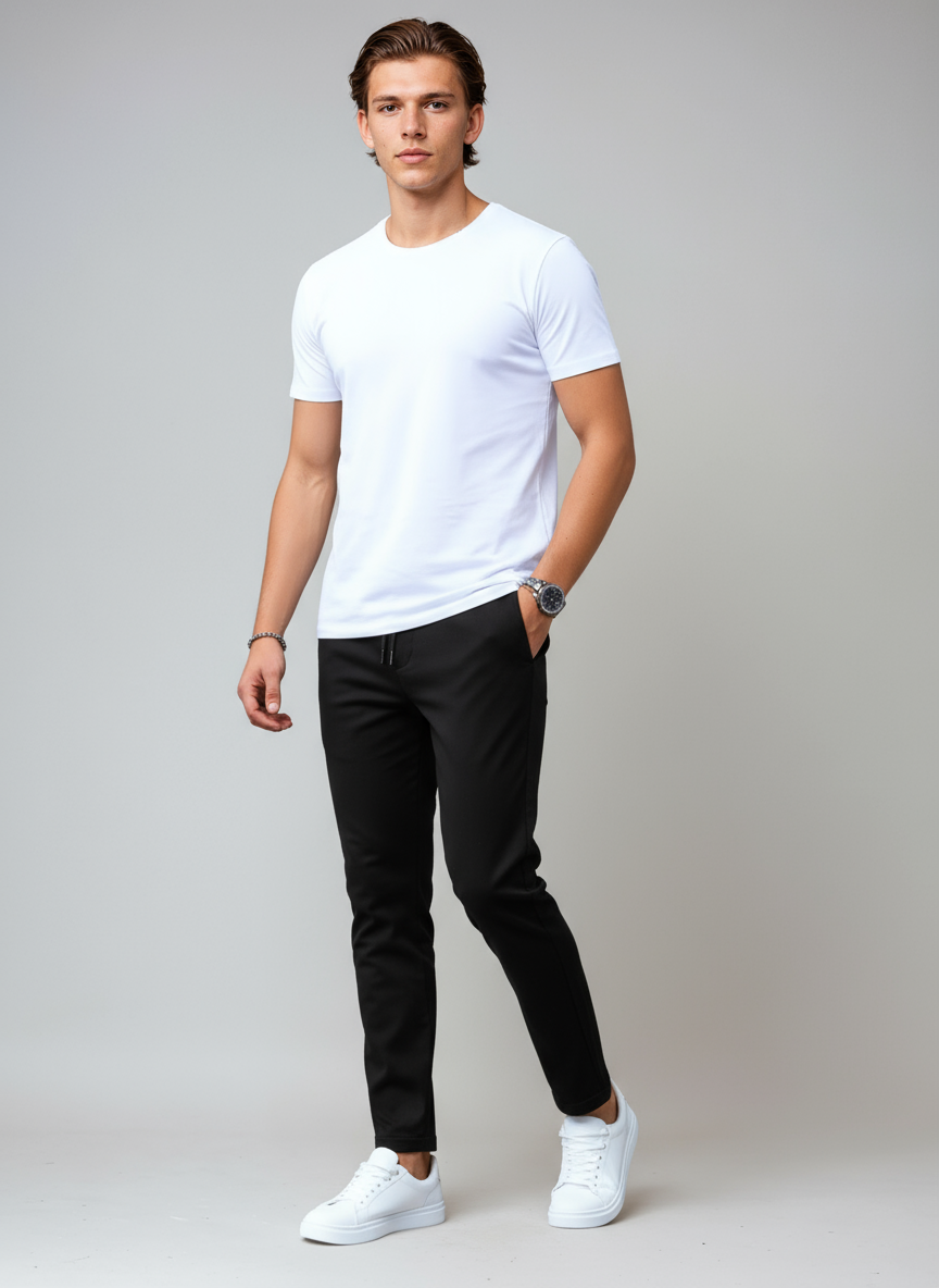 Pantalón chino hombre algodón slim fit estilo elegante