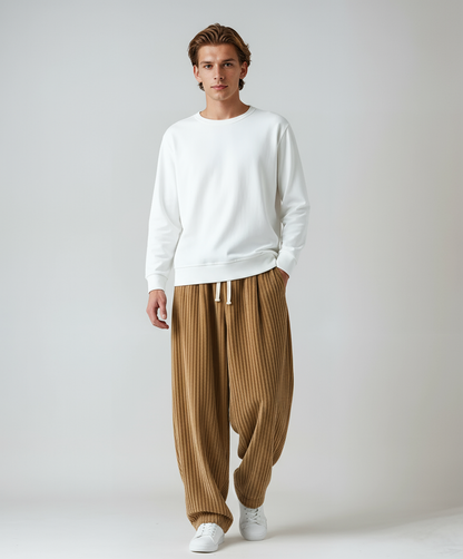 Pantalón Hombre de Pana Ajustable Corte Ancho