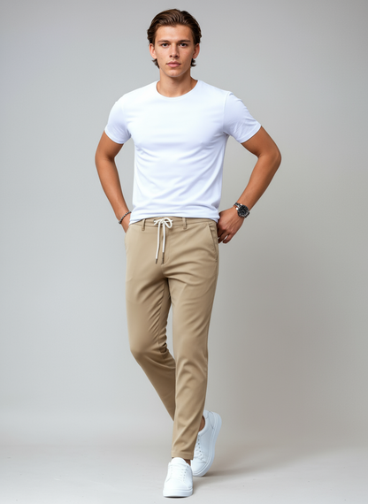 Pantalón chino hombre algodón slim fit estilo elegante