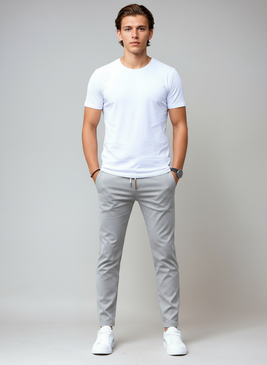 Pantalón chino hombre algodón slim fit estilo elegante
