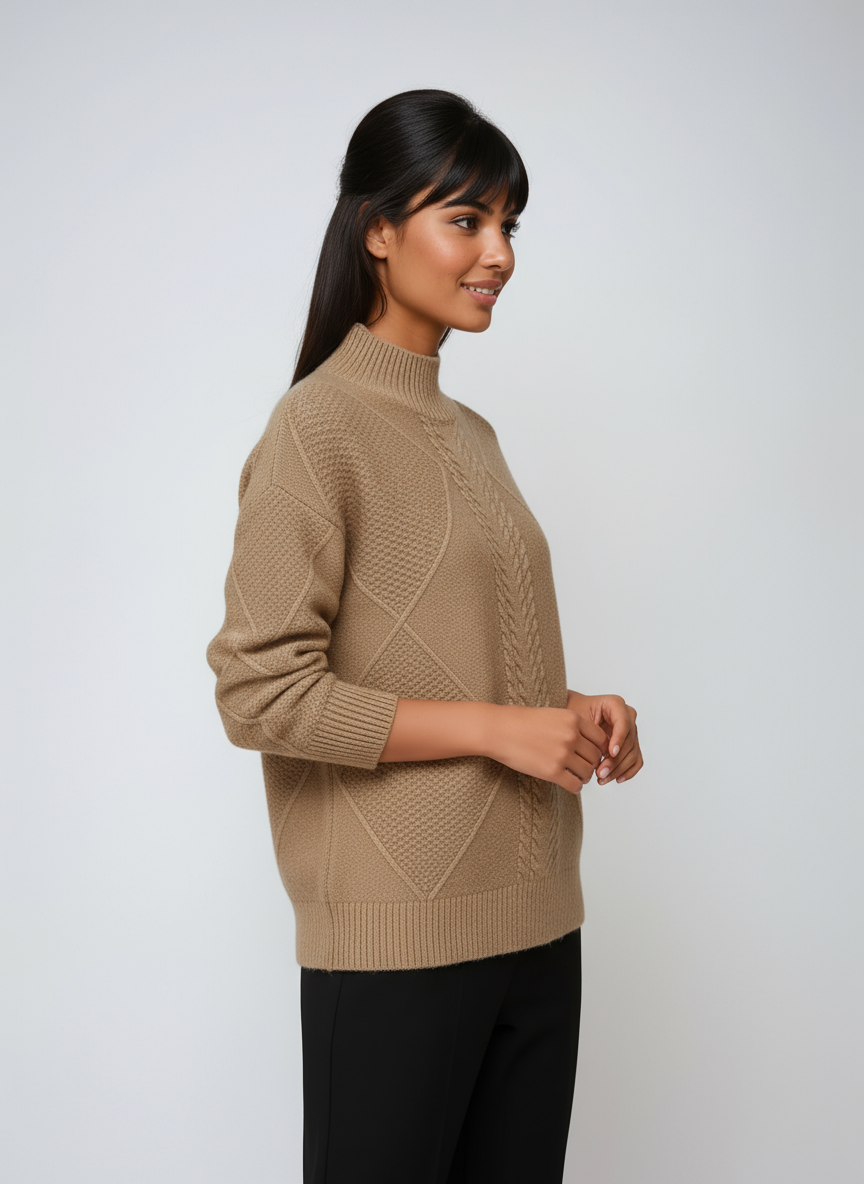 Jersey Mujer de Punto Ochos Cuello Alto