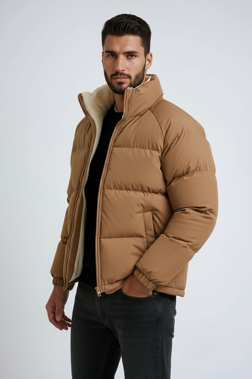 Chaqueta Hombre Acolchada Invierno Forro Polar
