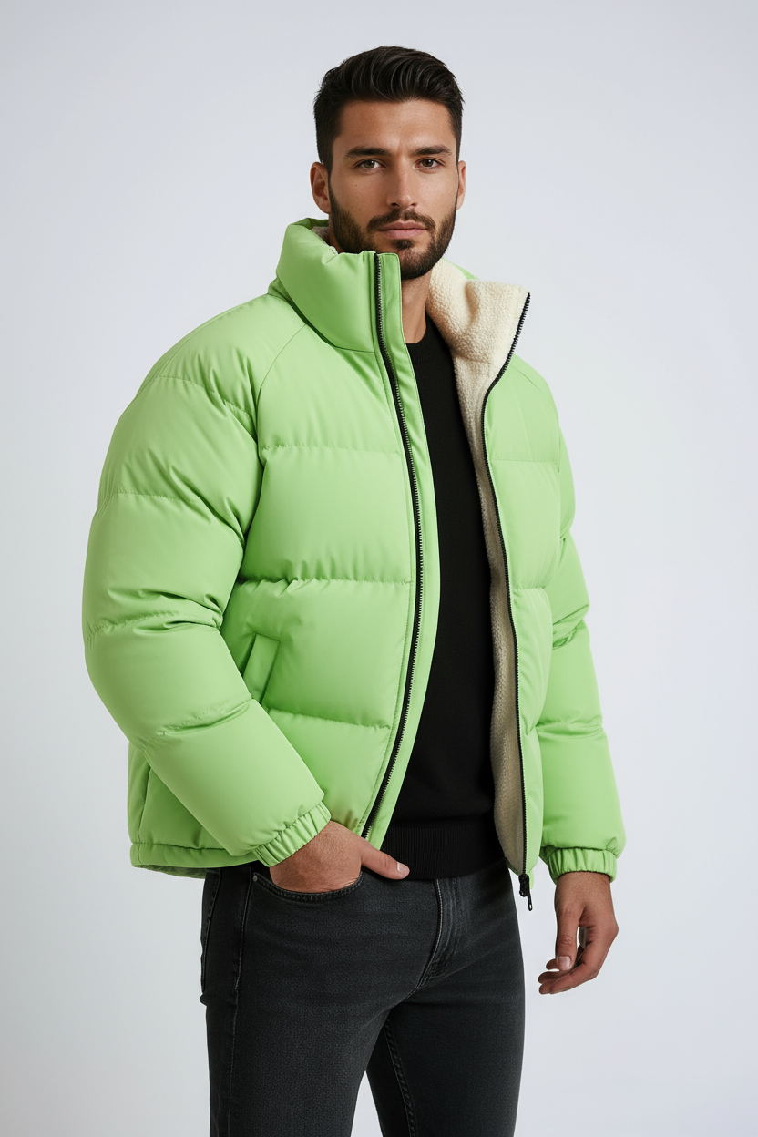 Chaqueta Hombre Acolchada Invierno Forro Polar
