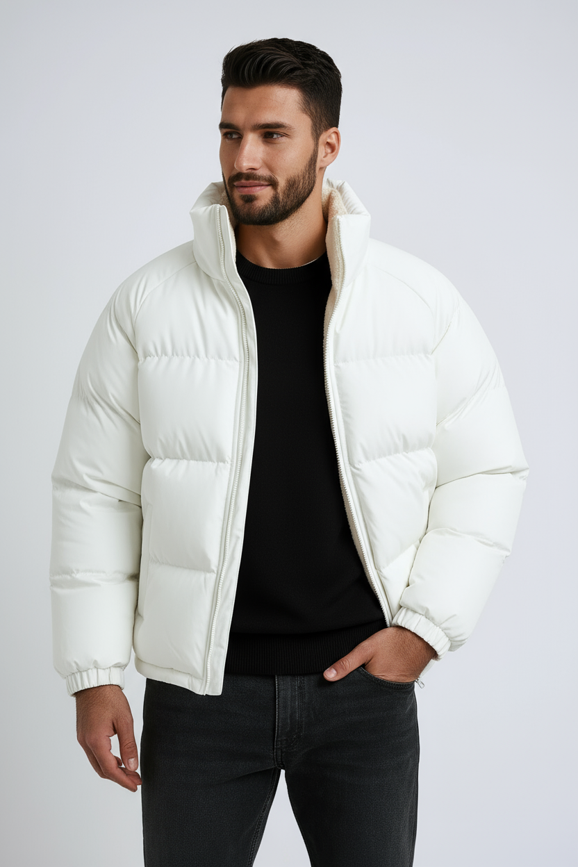 Chaqueta Hombre Acolchada Invierno Forro Polar