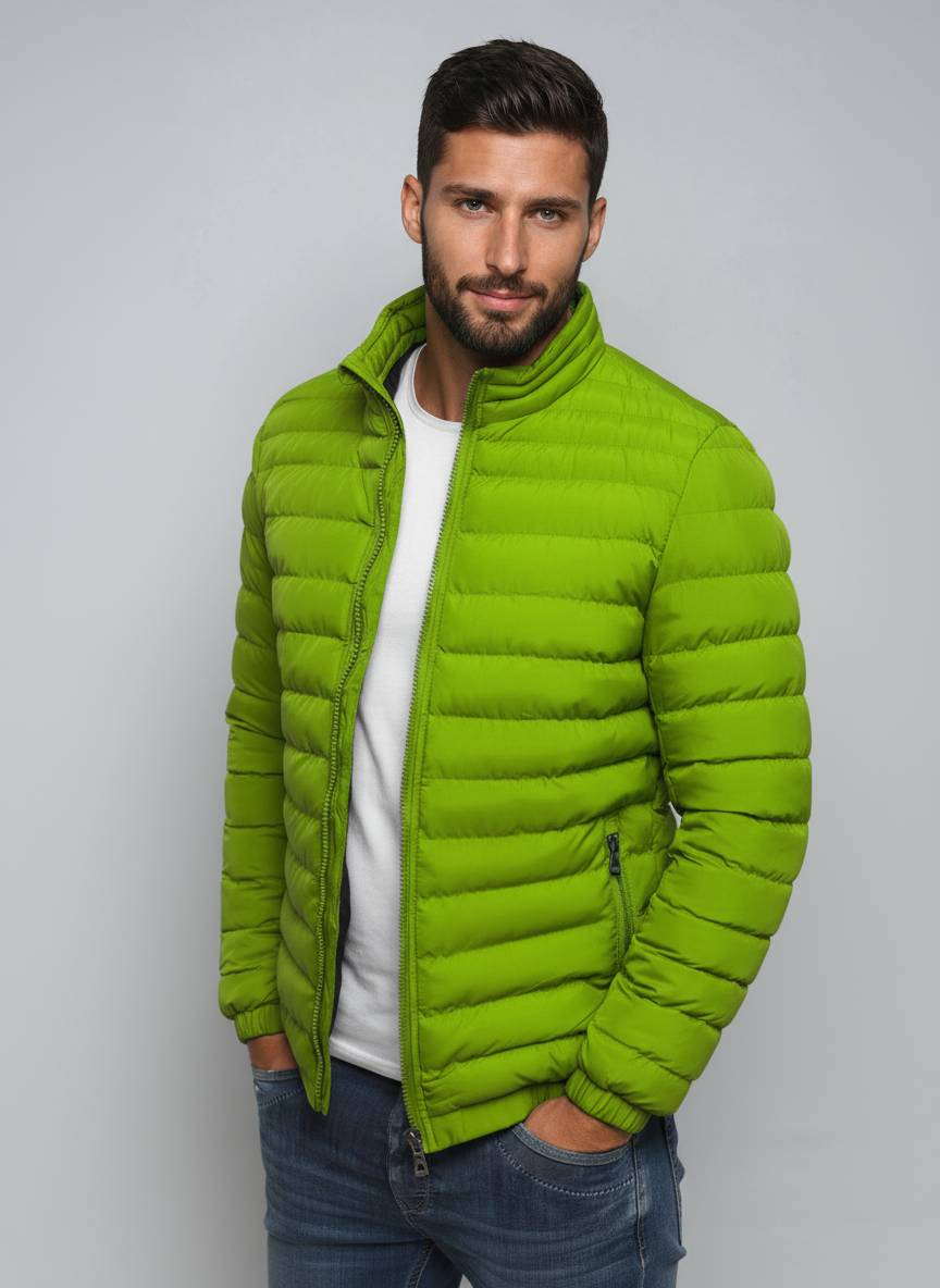 Chaqueta Puffer Hombre Acolchada Protección Térmica Moderna