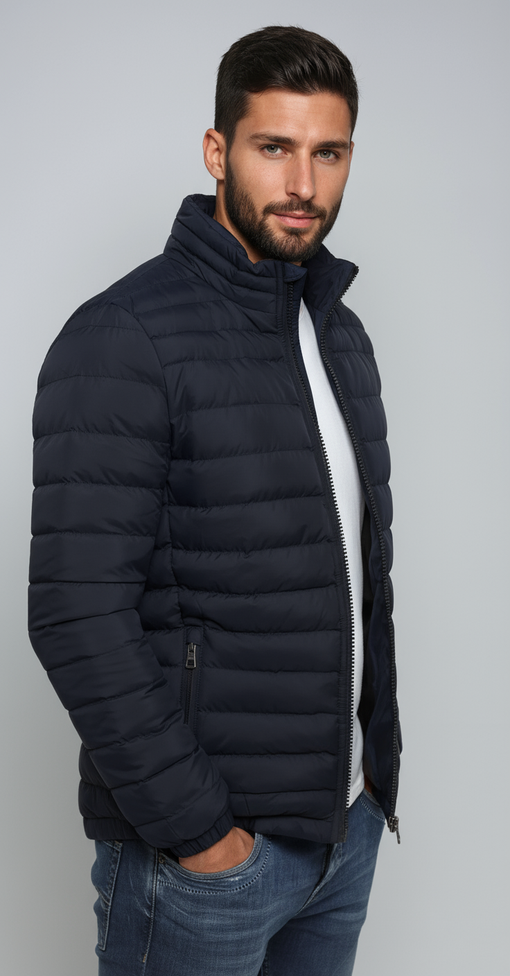 Chaqueta Puffer Hombre Acolchada Protección Térmica Moderna